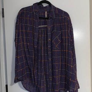 Free People Sparkly Flannel